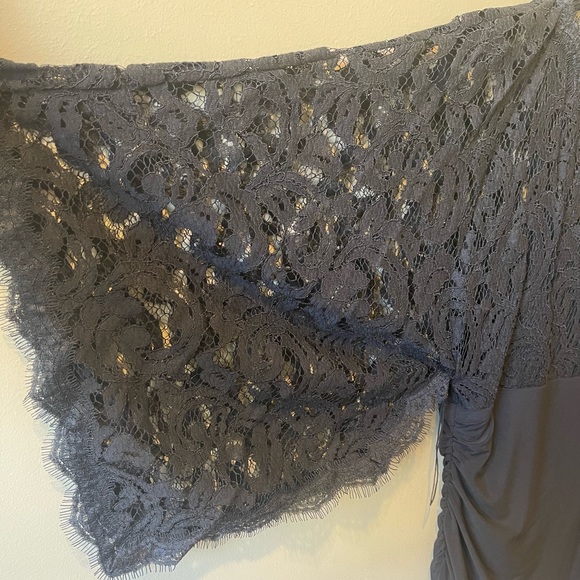 Adrianna Papell Kimono Sleeve Lace And Jersey Combo Dress, Black - NWT - Picture 3 of 7